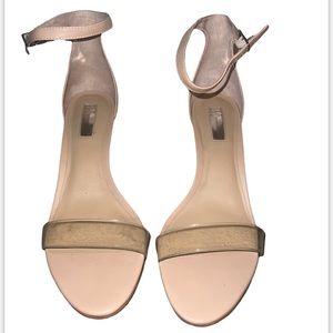 Nude Clear Block Heel